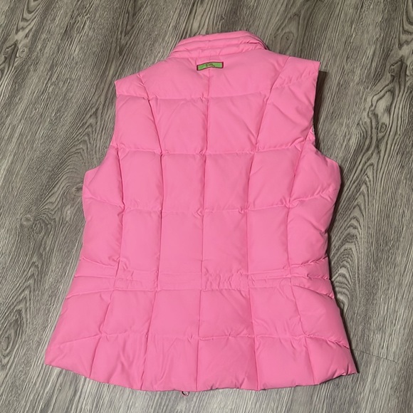 Womens Pink Lilly Pulitzer Winter Down Puffer Vest Full Zip Size XS - Picture 4 of 6